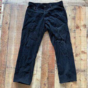 Ermenegildo Zegna Black Corduroy Pants Mens 36W Classic Fit